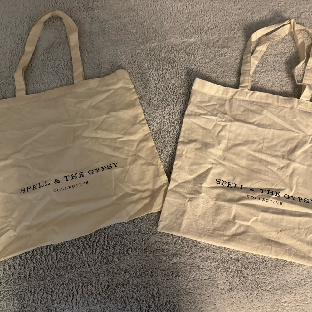Spell Cream Tote Bag with Black Text